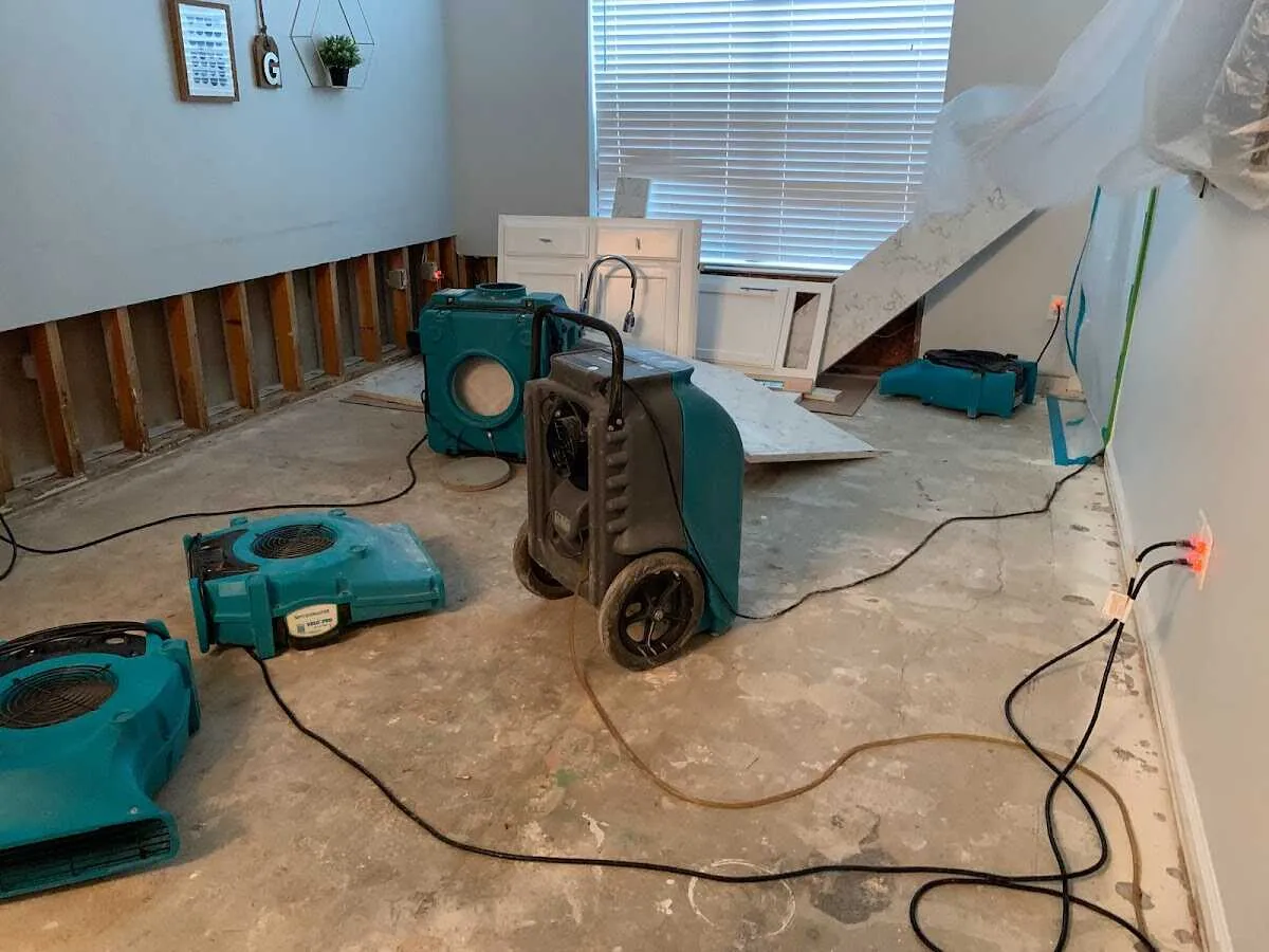 Dehumidifier in flood-cut room for Water Extraction & Removal in Amarillo